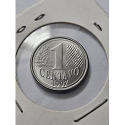 Moeda Brasil republica 1 centavo 1997 Soberba