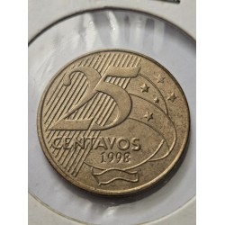 Moeda Brasil 25 centavos 1998 FC