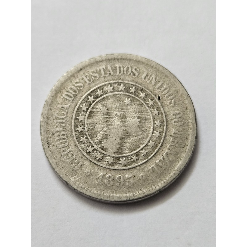 Moeda Brasil república 100 réis 1895 MBC