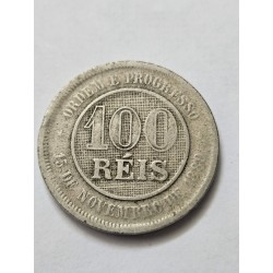 Moeda Brasil república 100 réis 1895 MBC