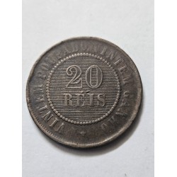 Moeda Brasil 20 réis 1908 vintém republica velha MBC