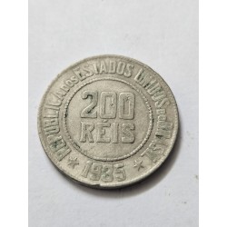 Moeda Brasil republica 200 réis 1935 MBC