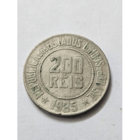Moeda Brasil republica 200 réis 1935 MBC
