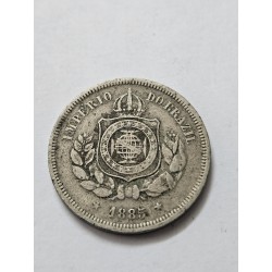 Moeda Brasil Império 100 réis 1885 cuproniquel