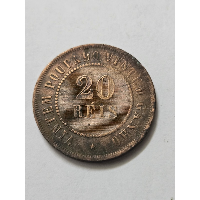 Moeda Brasil 20 réis 1911 bronze vintém MBC