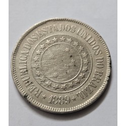 Moeda Brasil republica 200 réis 1889 MBC-S