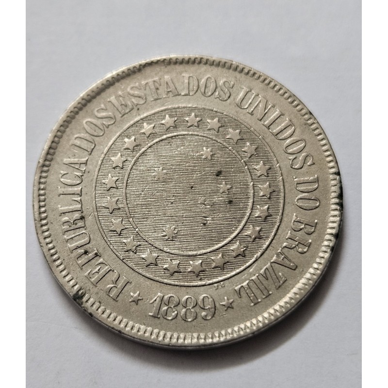 Moeda Brasil republica 200 réis 1889 MBC-S