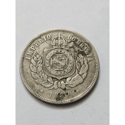 Moeda Brasil Império 200 réis 1889 MBC