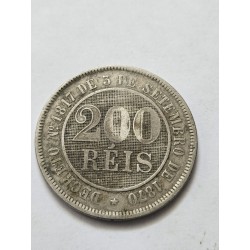 Moeda Brasil Império 200 réis 1889 MBC