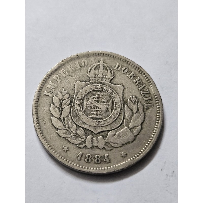 Moeda Brasil 200 réis 1884 império MBC