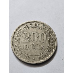 Moeda Brasil 200 réis 1884 império MBC
