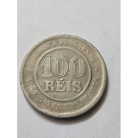 Moeda Brasil república 100 réis 1889