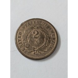 Moeda dos Estados Unidos 2 cents  1864 escassa KM 94 - Union Shield