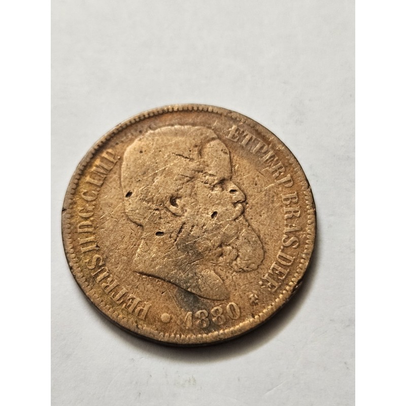 Moeda Brasil 40 réis 1880 data dificil MBC