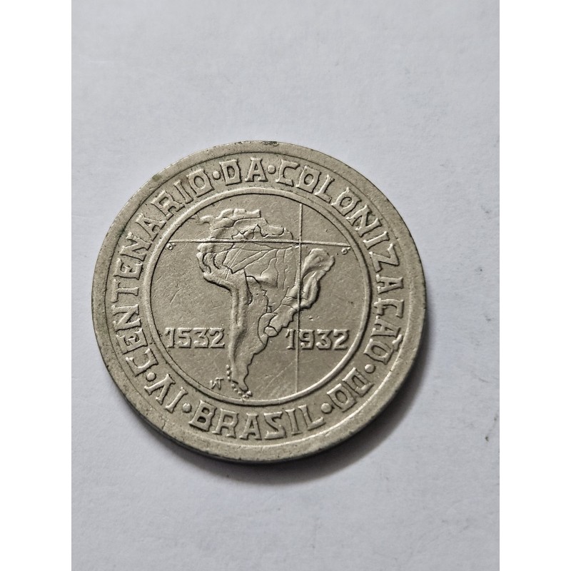 Moeda Brasil 400 réis 1932 Centenario Colonização MBC