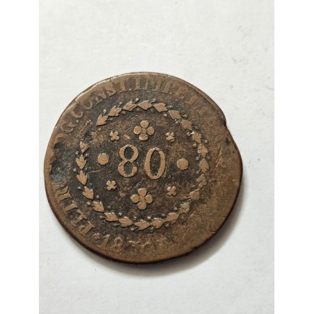Moeda Brasil império 80 reis 1830 Rio