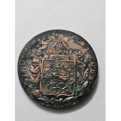 Moeda Brasil 80 réis 1829 Bahia Cobre Império