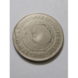 Moeda Brasil república 200 réis 1900 data escassa
