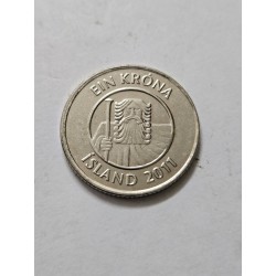 Moeda da Islandia 1 coroa 2011