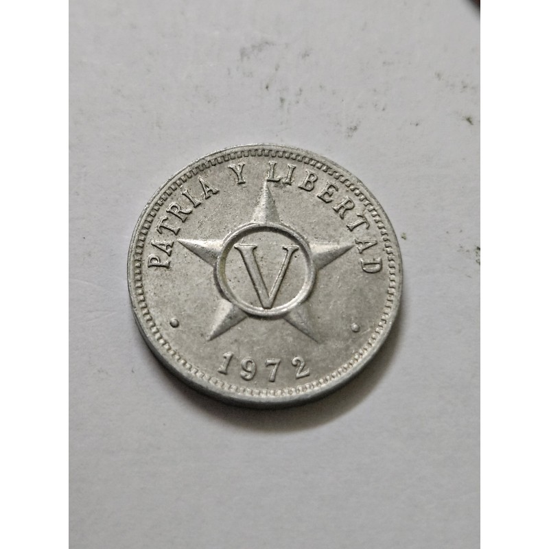 Moeda de Cuba 5 centavos 1972