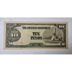 Cédula das Filipinas 10 pesos Ocupação Japonesa Soberba