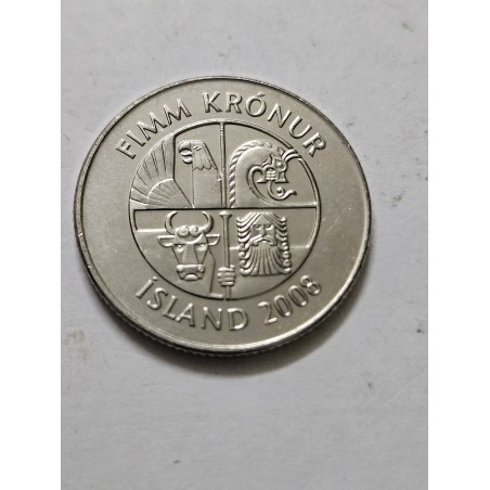 Moeda da Islandia 5 coroas 2008