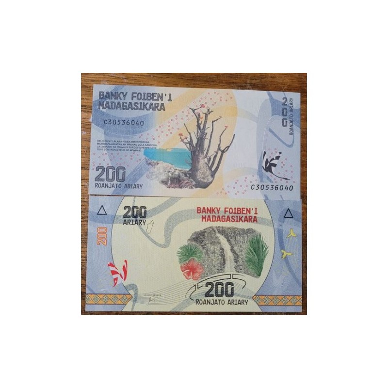 Cédula de Madagascar 200 Aryary FE