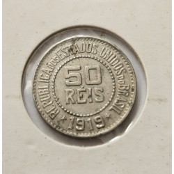 Moeda Brasil republica 50 réis 1919 MBC-S