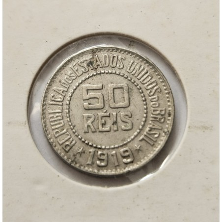 Moeda Brasil republica 50 réis 1919 MBC-S