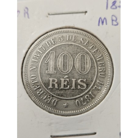 Moeda Brasil império 100 réis 1888 MBC-S