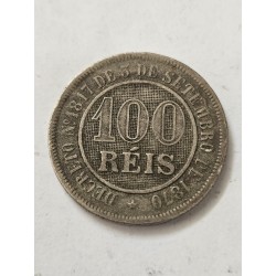 Moeda brasil república 100 réis 1888 MBC