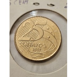 Moeda Brasil 25 centavos 2002 Soberba-FC Familia Real