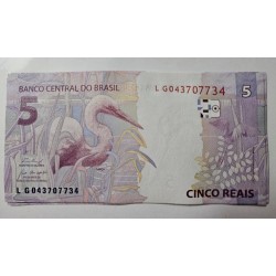 Cédula Brasil 5 reais LG FE