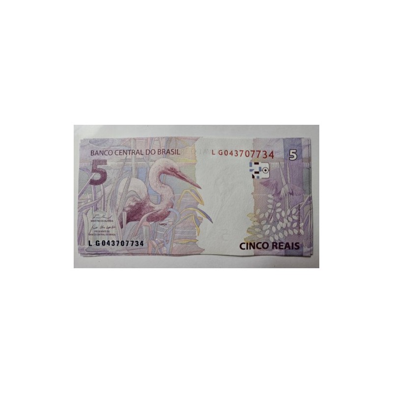Cédula Brasil 5 reais LG FE