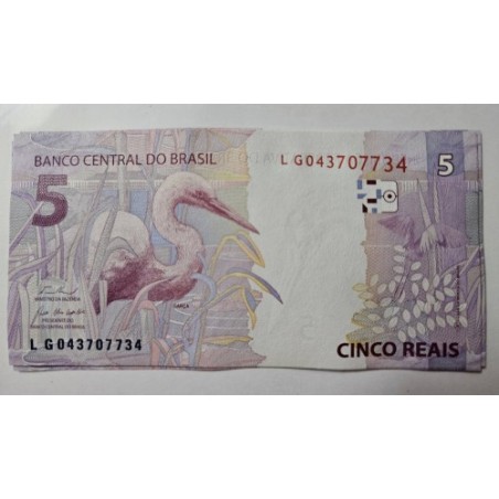Cédula Brasil 5 reais LG FE