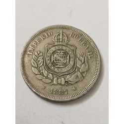 Moeda Brasil 100 réis 1887 império mbc