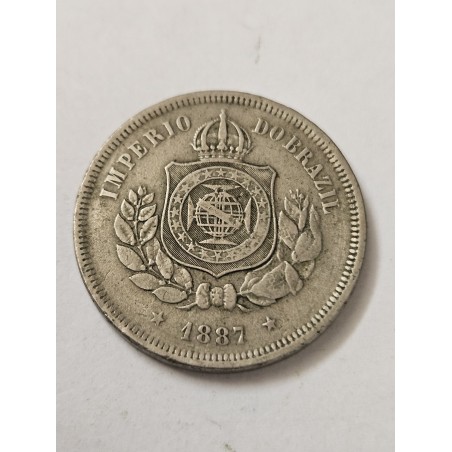 Moeda Brasil 100 réis 1887 império mbc