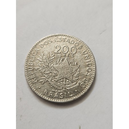 Moeda Brasil Republica 200 réis MCMI 1901 MBC