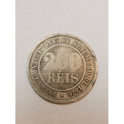 Moeda Brasil império 200 réis 1886 data escassa
