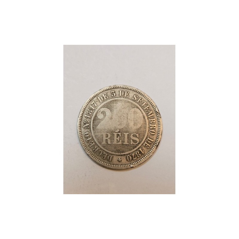 Moeda Brasil império 200 réis 1886 data escassa