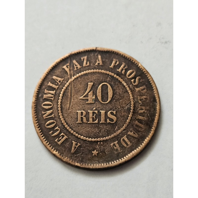 Moeda Brasil republica 40 reis 1911 MBC