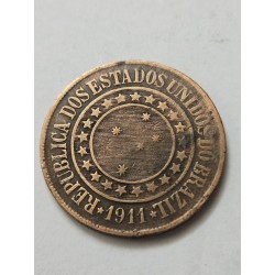 Moeda Brasil republica 40 reis 1911 MBC