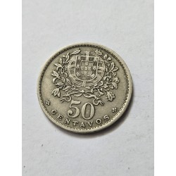 Moeda de Portugal 50 centavos 1953