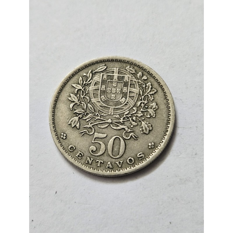 Moeda de Portugal 50 centavos 1953