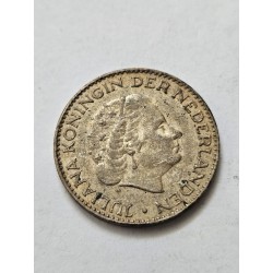 Moeda da Holanda 1 gulden 1957 prata Rainha Juliana