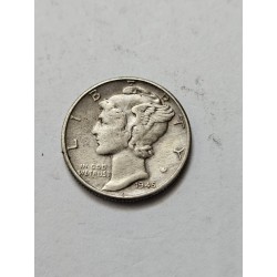 Moeda dos Estados Unidos 1 dime 10 cents 1945 Mercury Dime MBC