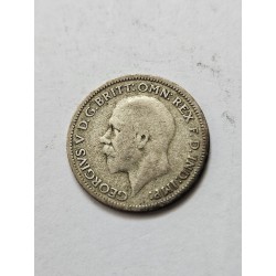 Moeda da Inglaterra 6 pence 1933 prata Europa