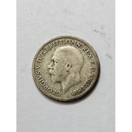Moeda da Inglaterra 6 pence 1933 prata Europa