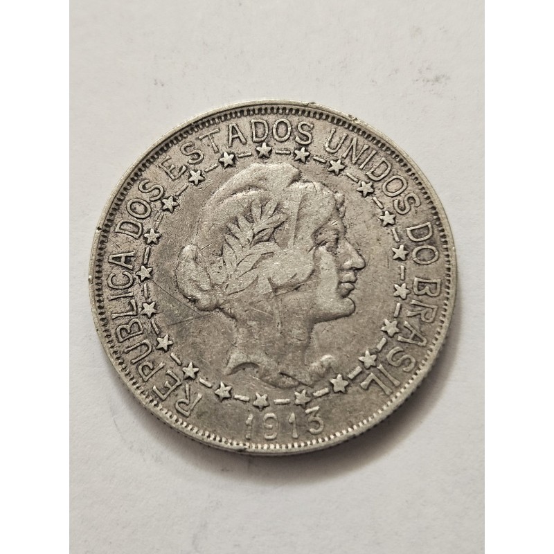 Moeda Brasil Republica 2000 réis 1913 Estrelas Ligadas MBC-S