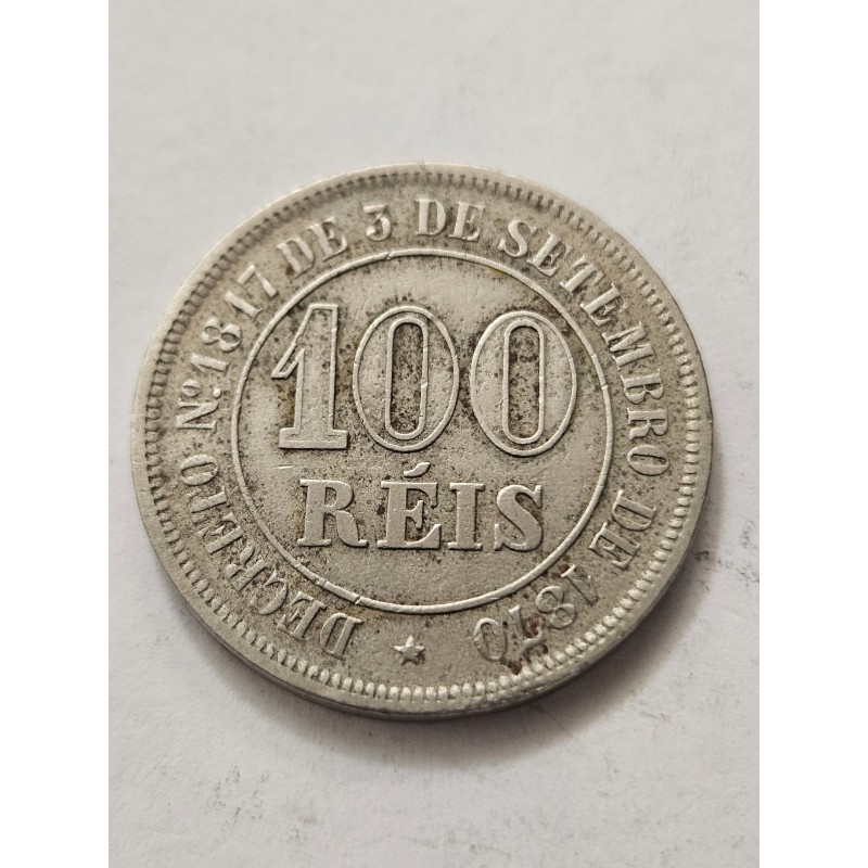 Moeda Brasil império 100 réis 1878